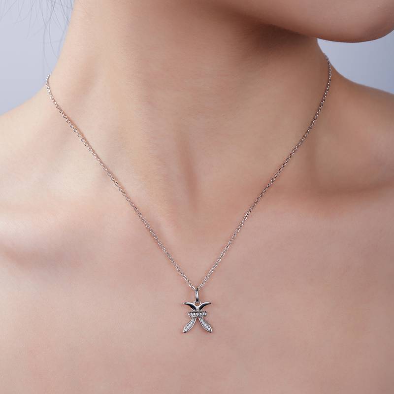 Pisces Moissanite Diamond Necklace from the Twelve Constellations Series